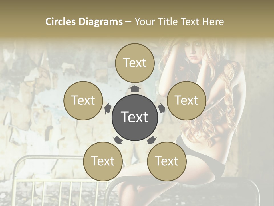 Bed Attractive Hair PowerPoint Template