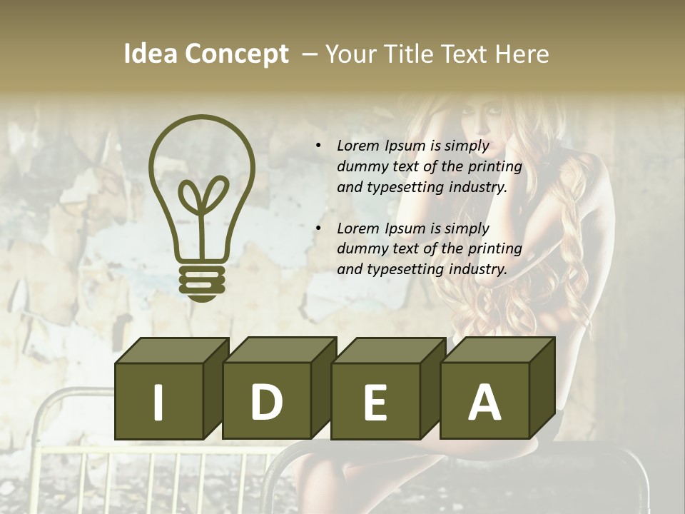 Bed Attractive Hair PowerPoint Template