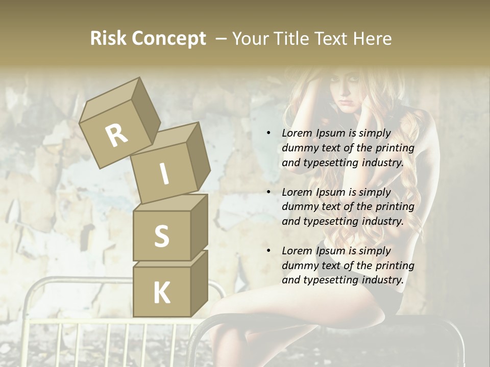 Bed Attractive Hair PowerPoint Template