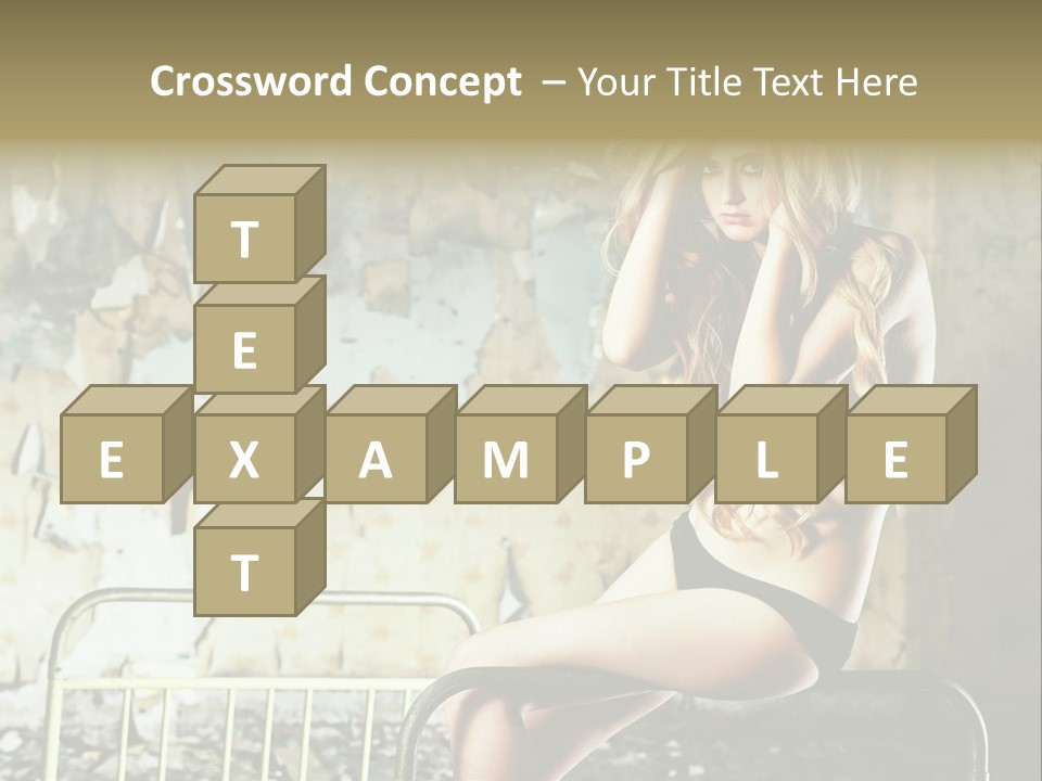 Bed Attractive Hair PowerPoint Template