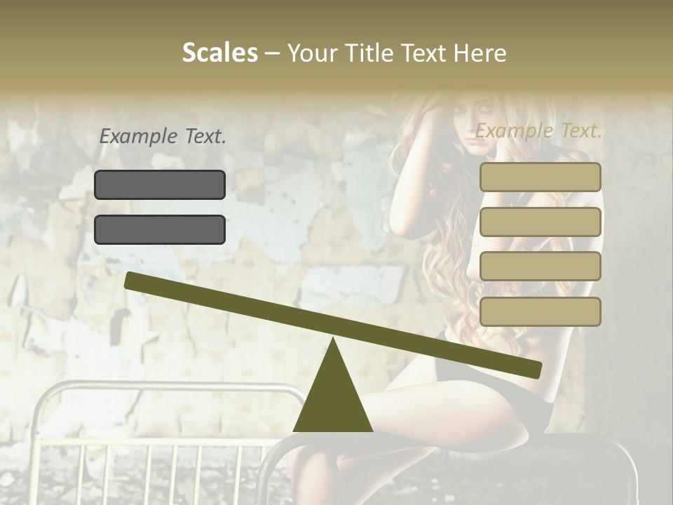 Bed Attractive Hair PowerPoint Template