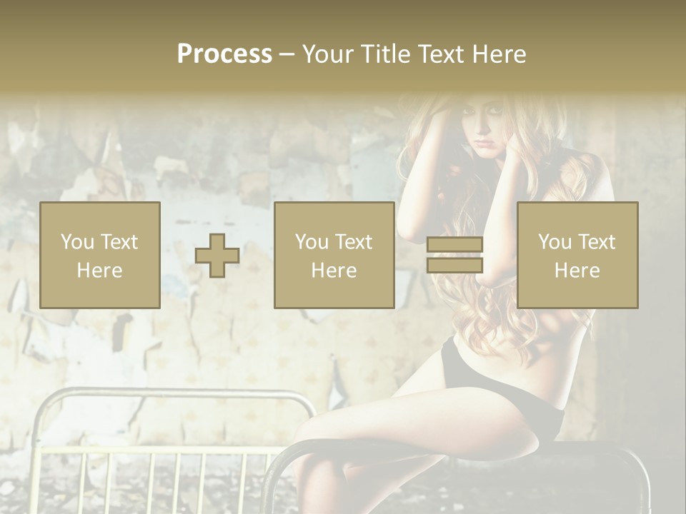 Bed Attractive Hair PowerPoint Template