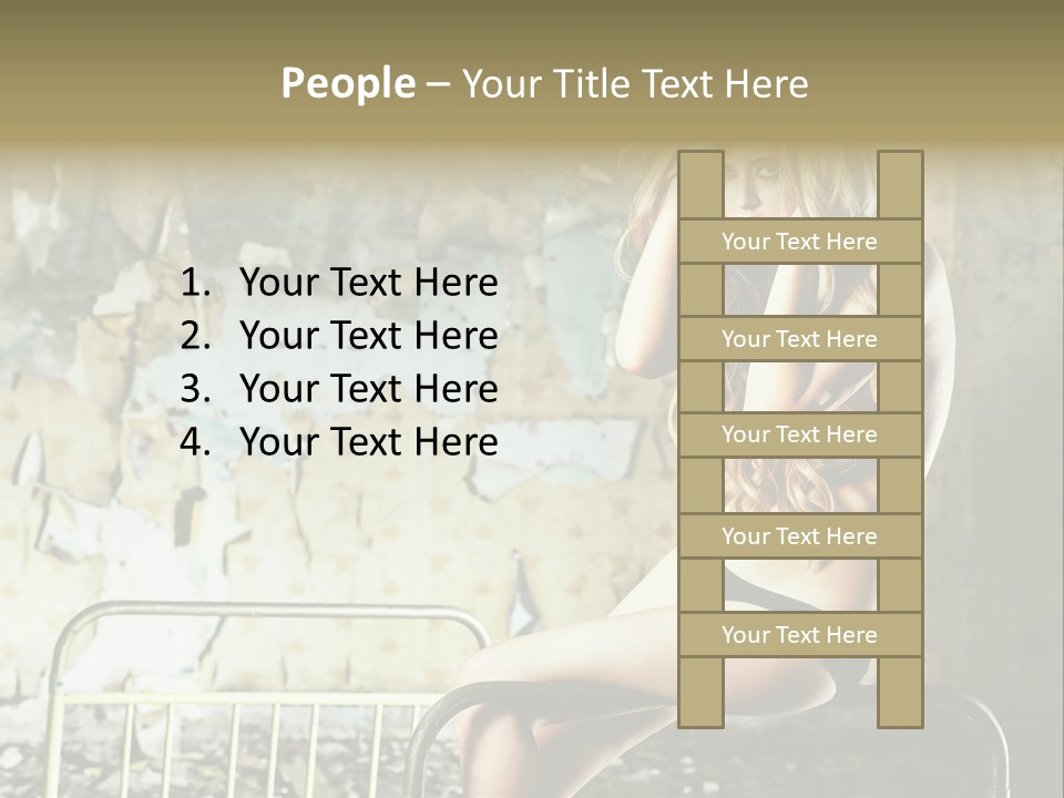 Bed Attractive Hair PowerPoint Template