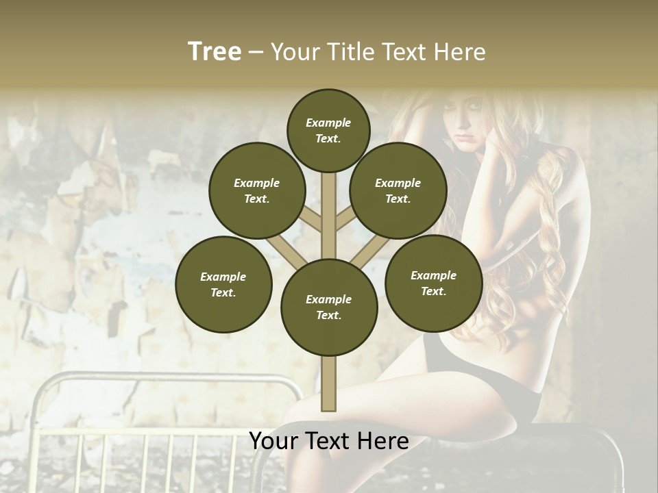 Bed Attractive Hair PowerPoint Template