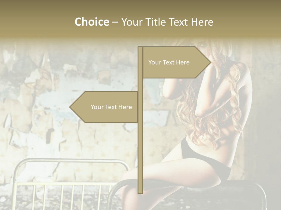 Bed Attractive Hair PowerPoint Template