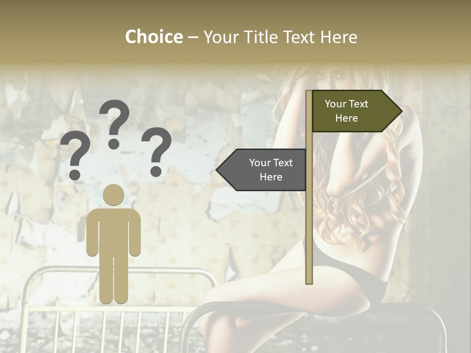 Bed Attractive Hair PowerPoint Template