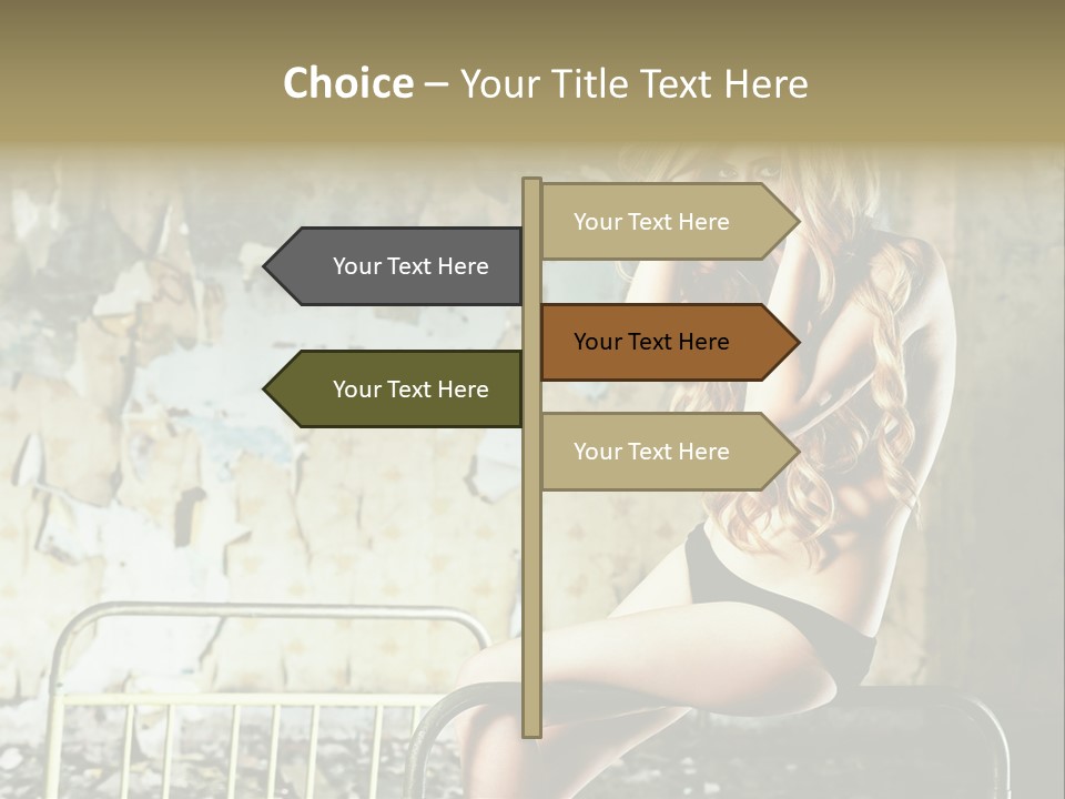 Bed Attractive Hair PowerPoint Template