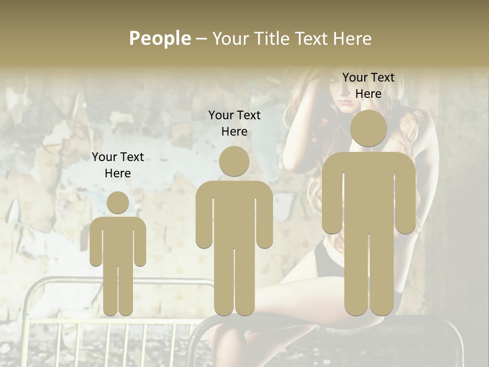 Bed Attractive Hair PowerPoint Template