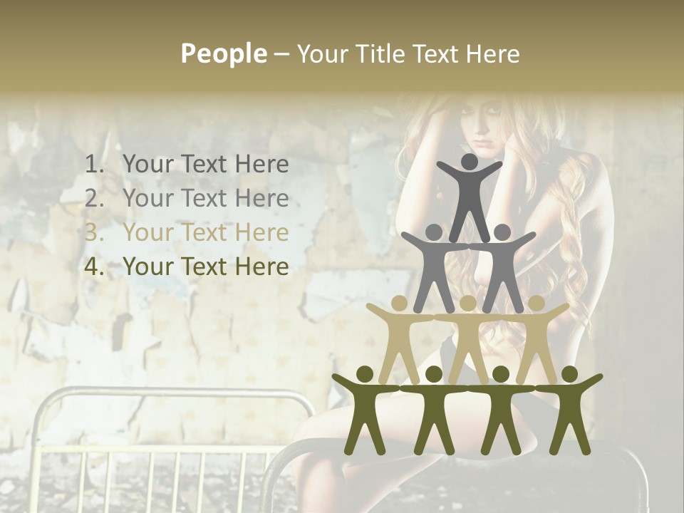 Bed Attractive Hair PowerPoint Template