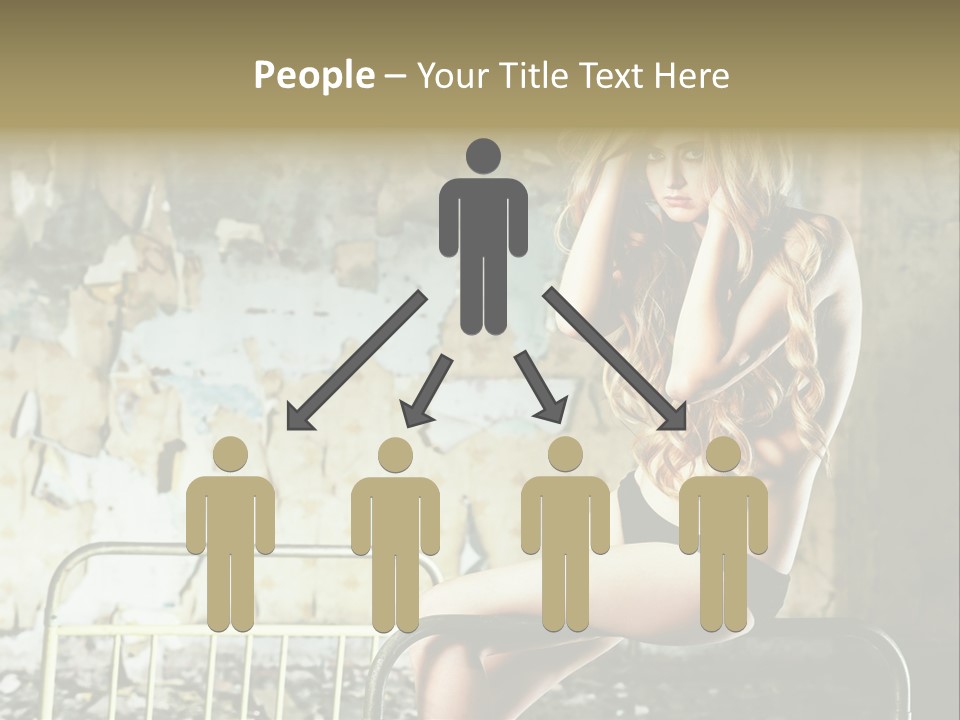 Bed Attractive Hair PowerPoint Template