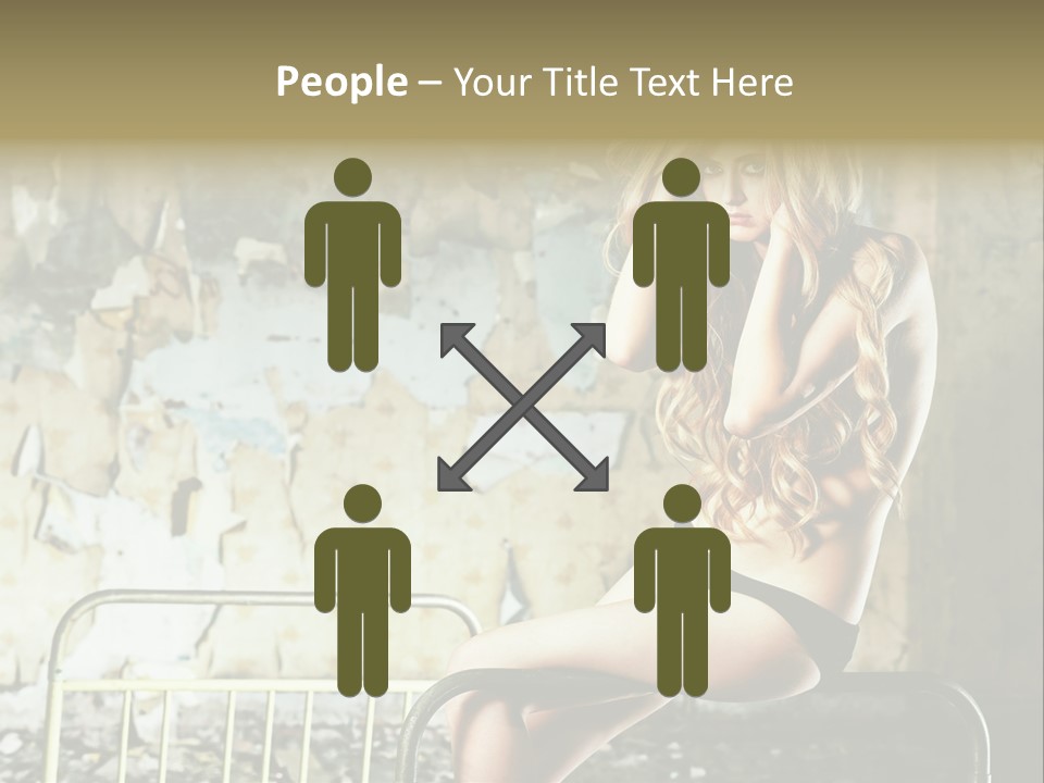 Bed Attractive Hair PowerPoint Template