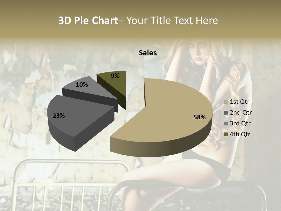 Bed Attractive Hair PowerPoint Template