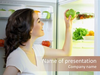 Pretty Dieting Girl PowerPoint Template