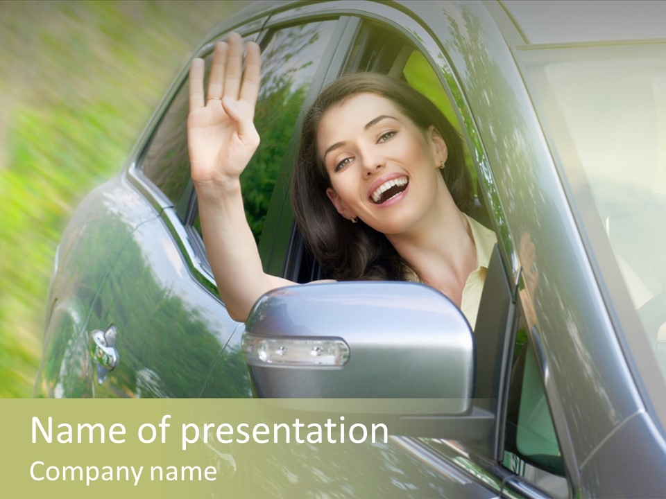 Driver Summer Girl PowerPoint Template