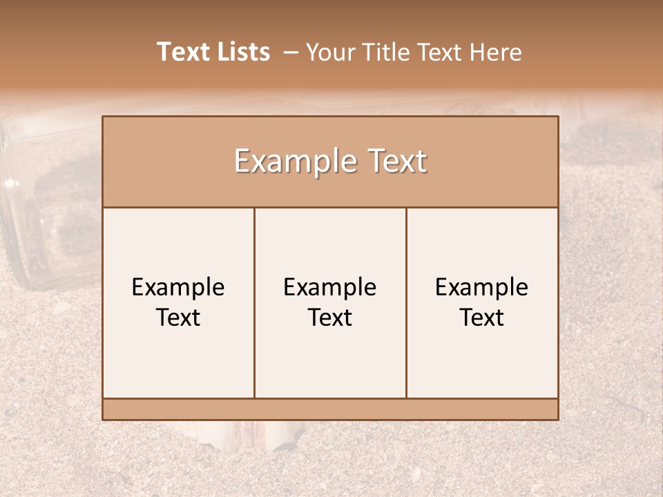 Bottle Survivor Note PowerPoint Template
