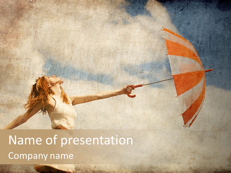 Red Haired Vogue  PowerPoint Template