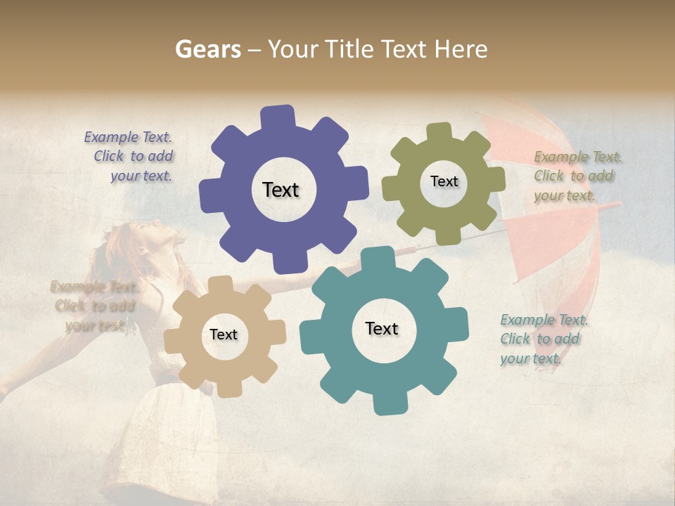 Red Haired Vogue  PowerPoint Template