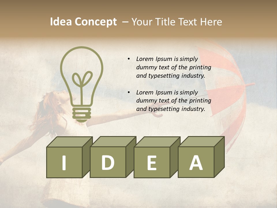 Red Haired Vogue  PowerPoint Template