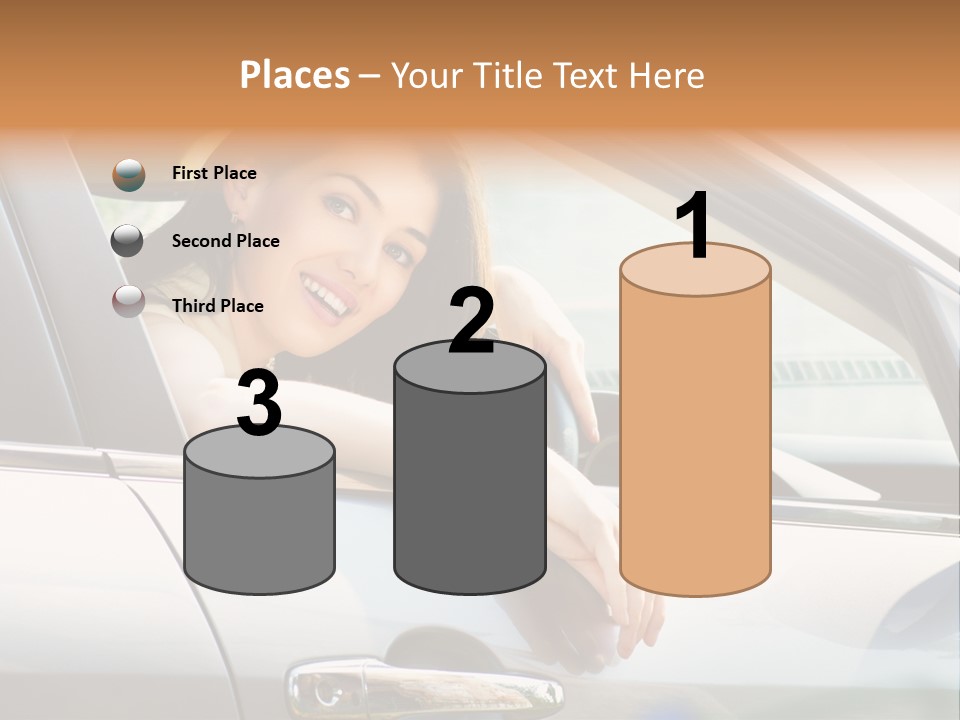 Woman Driving Automobile PowerPoint Template