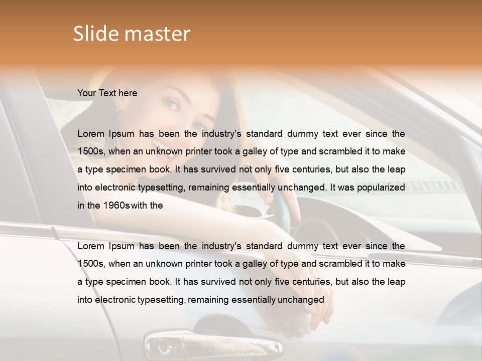 Woman Driving Automobile PowerPoint Template