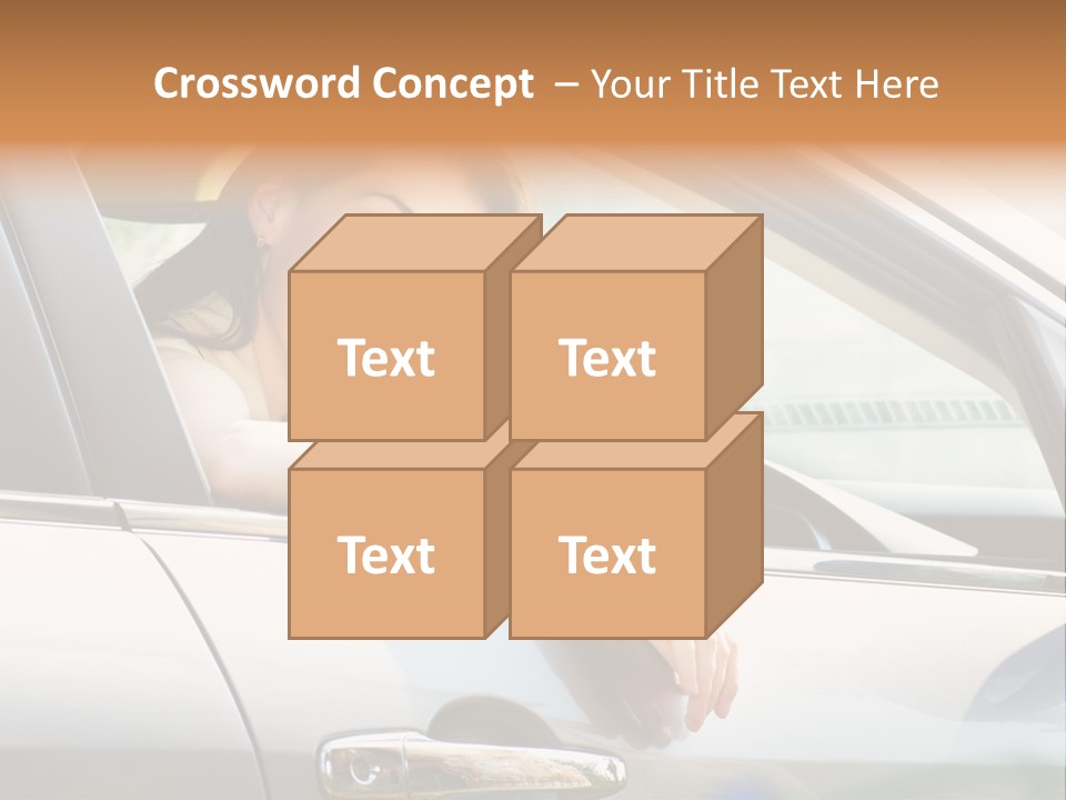 Woman Driving Automobile PowerPoint Template