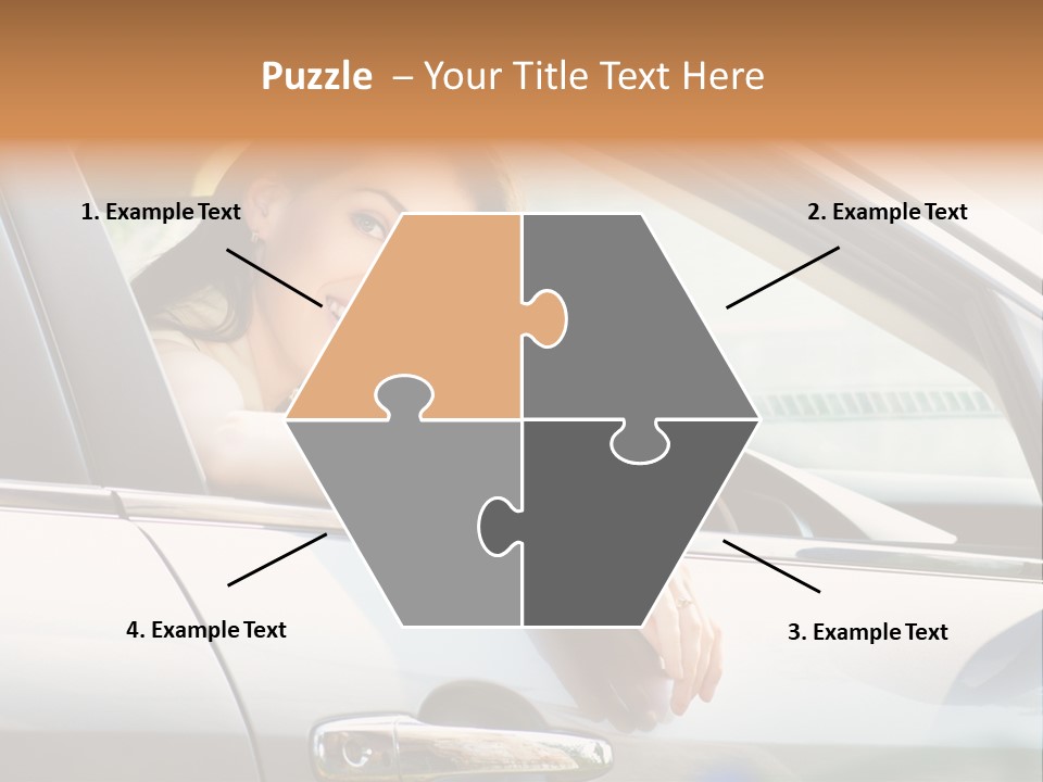 Woman Driving Automobile PowerPoint Template