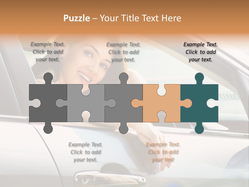 Woman Driving Automobile PowerPoint Template