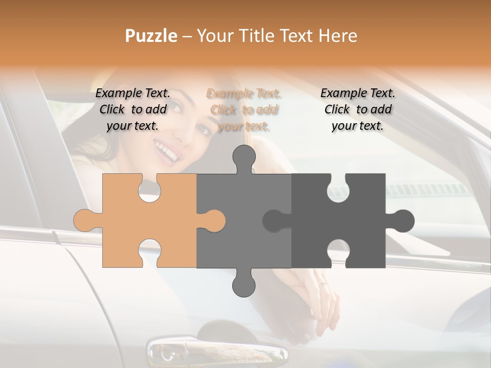 Woman Driving Automobile PowerPoint Template