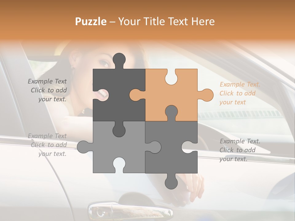 Woman Driving Automobile PowerPoint Template