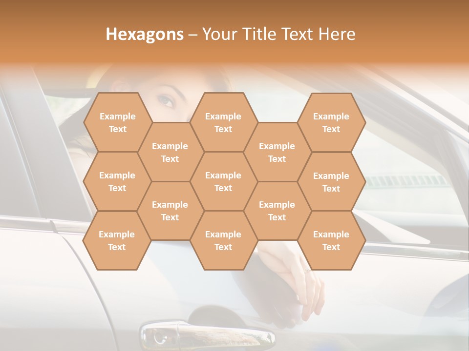 Woman Driving Automobile PowerPoint Template