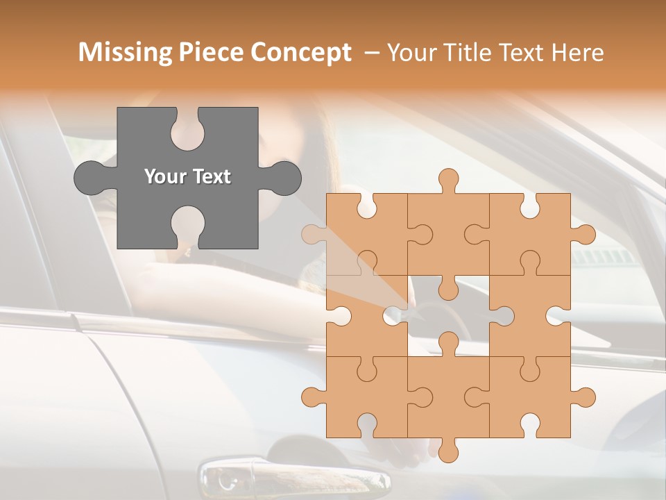 Woman Driving Automobile PowerPoint Template