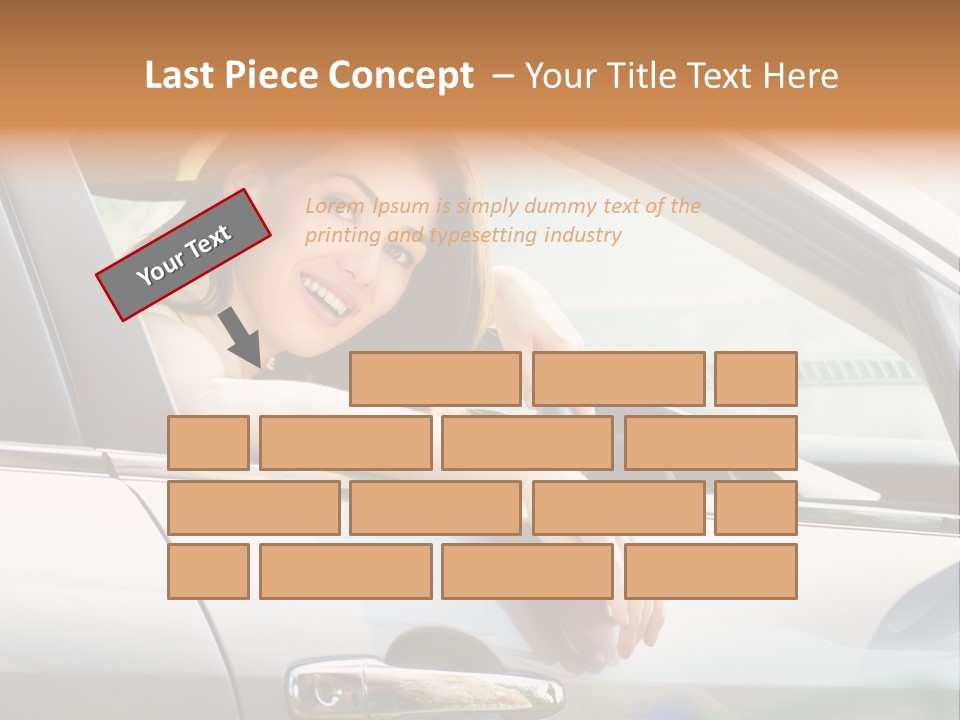 Woman Driving Automobile PowerPoint Template