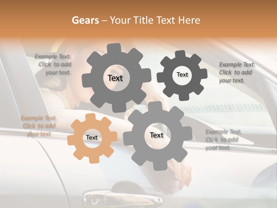 Woman Driving Automobile PowerPoint Template