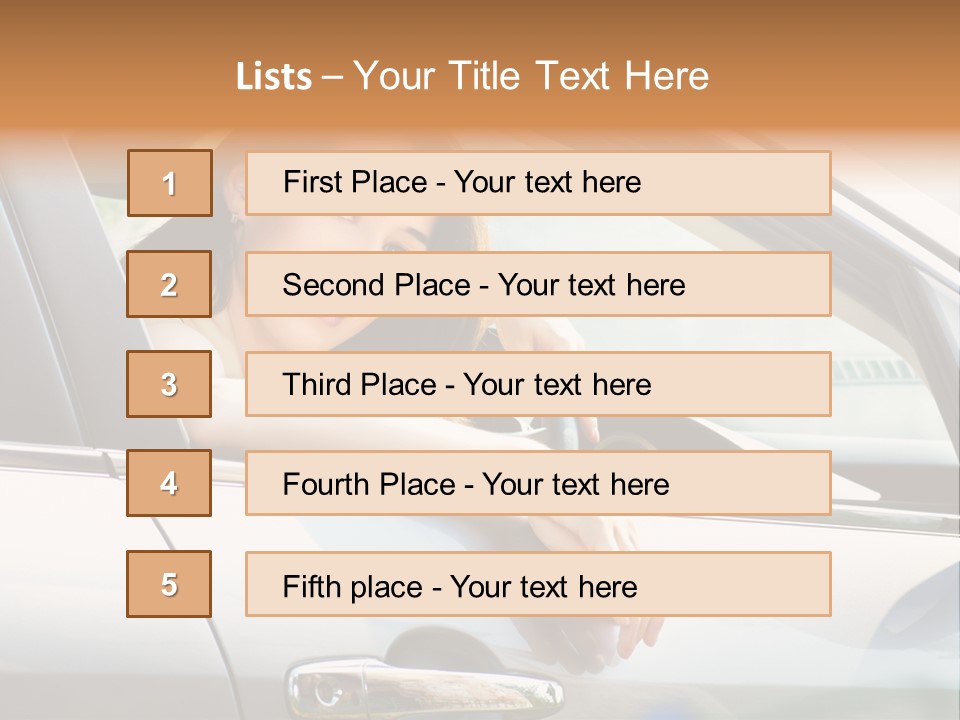Woman Driving Automobile PowerPoint Template