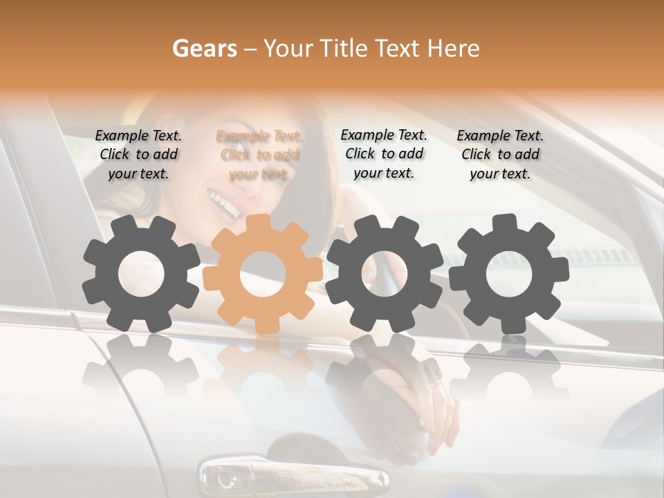 Woman Driving Automobile PowerPoint Template