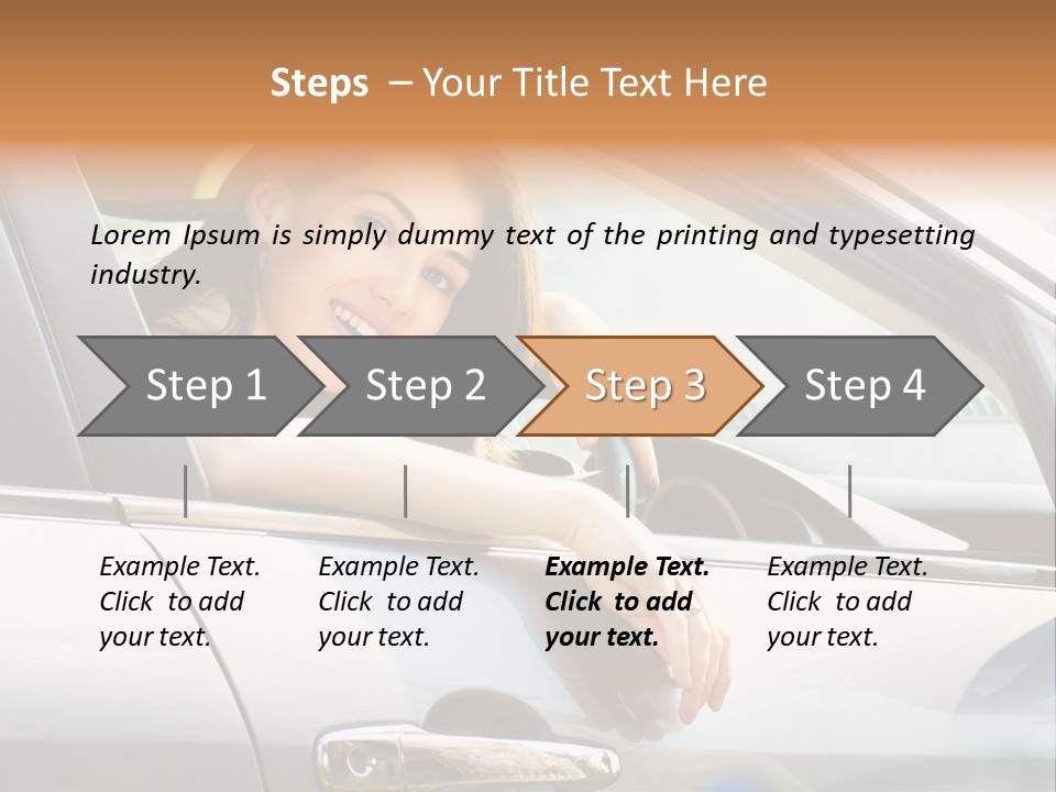Woman Driving Automobile PowerPoint Template