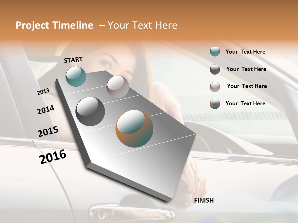 Woman Driving Automobile PowerPoint Template