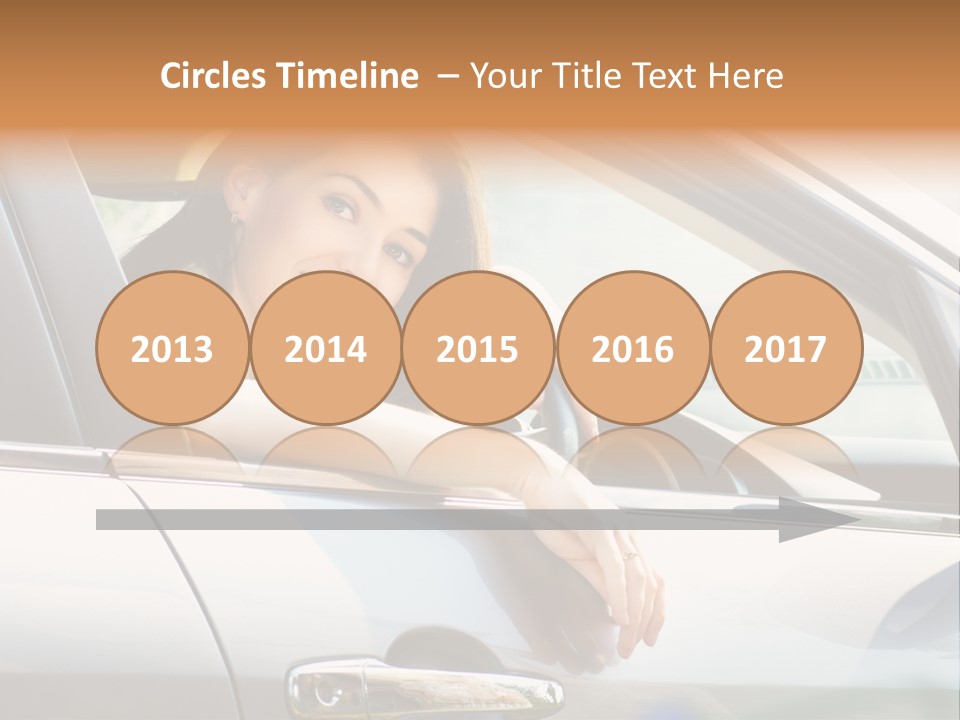 Woman Driving Automobile PowerPoint Template