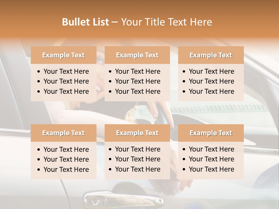 Woman Driving Automobile PowerPoint Template