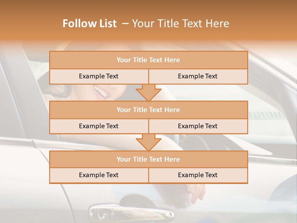 Woman Driving Automobile PowerPoint Template