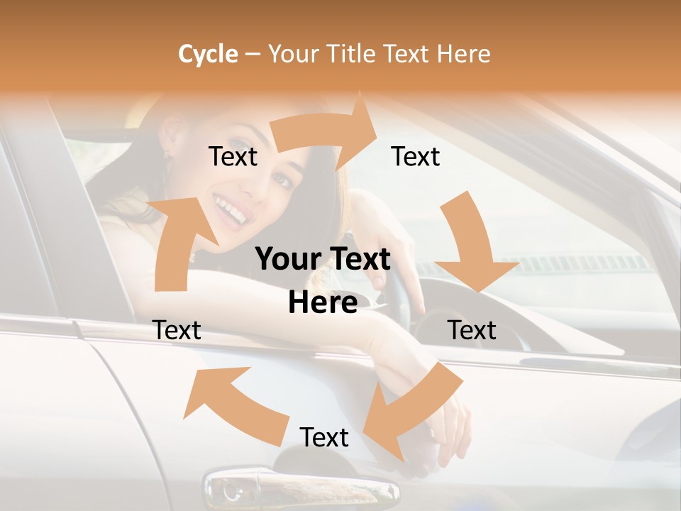 Woman Driving Automobile PowerPoint Template