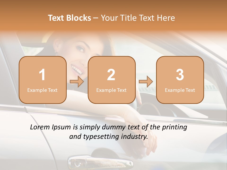 Woman Driving Automobile PowerPoint Template