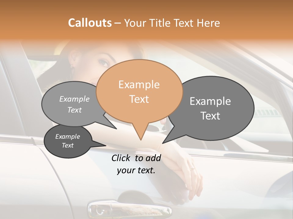 Woman Driving Automobile PowerPoint Template