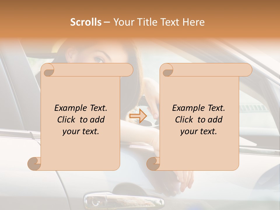 Woman Driving Automobile PowerPoint Template