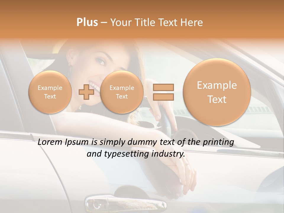 Woman Driving Automobile PowerPoint Template