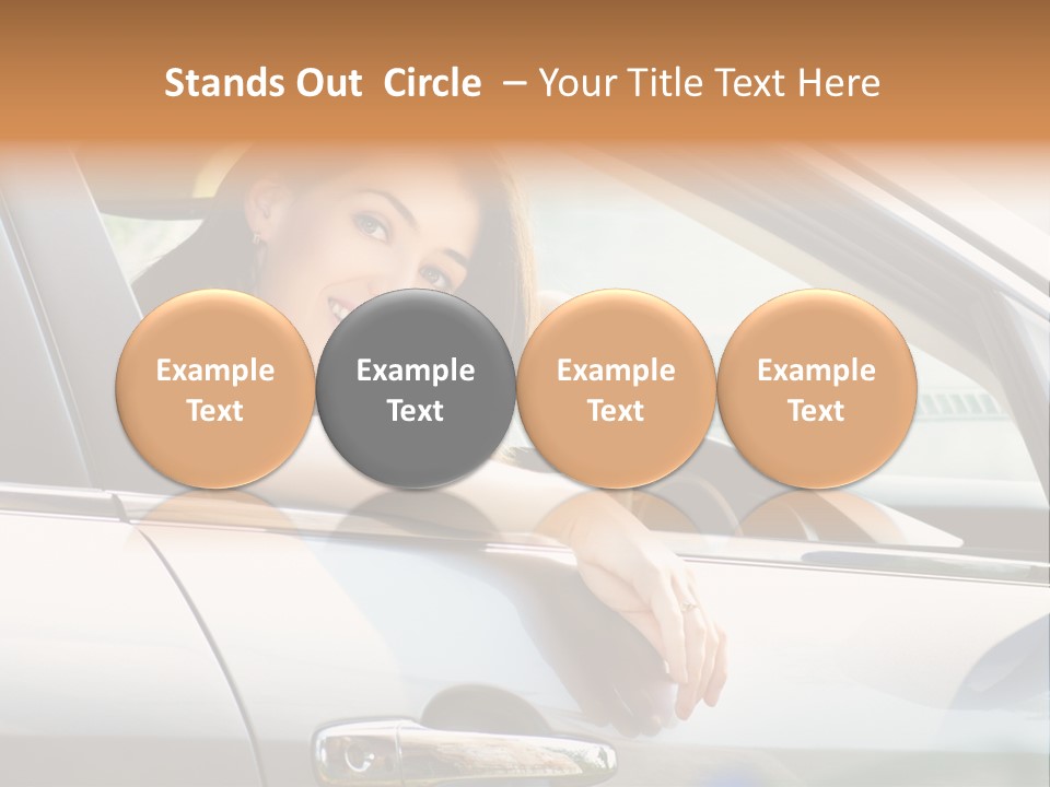 Woman Driving Automobile PowerPoint Template