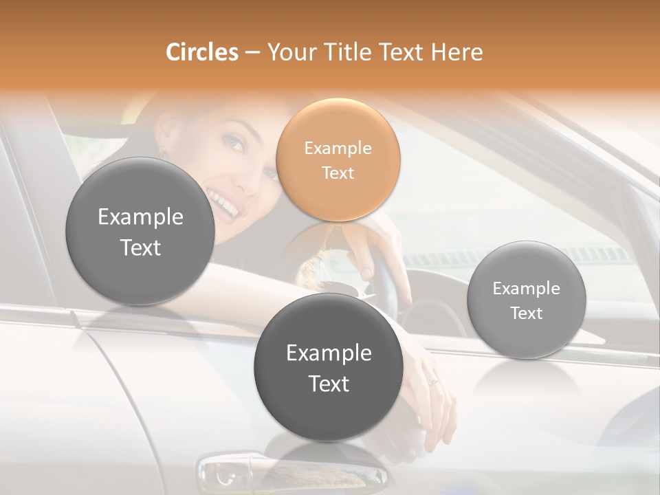 Woman Driving Automobile PowerPoint Template