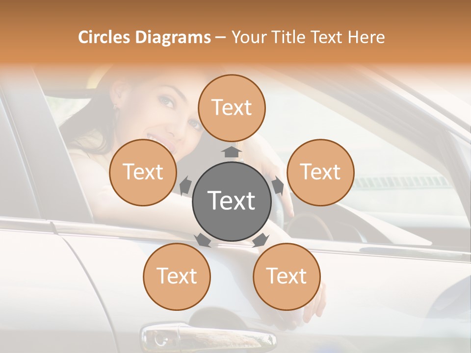 Woman Driving Automobile PowerPoint Template