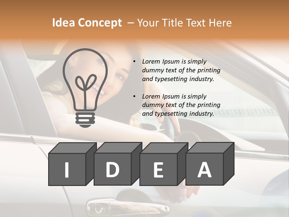 Woman Driving Automobile PowerPoint Template