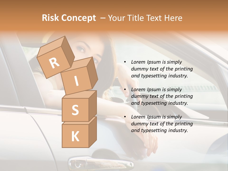 Woman Driving Automobile PowerPoint Template